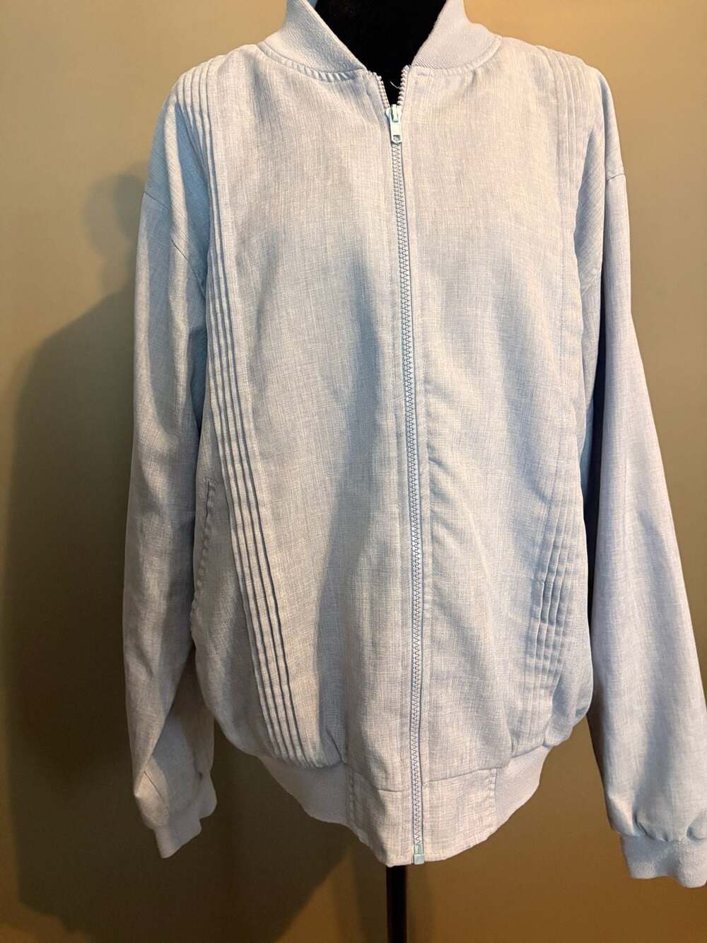Haband's Gold Coast Blue Zip-Up Bomber Jacket